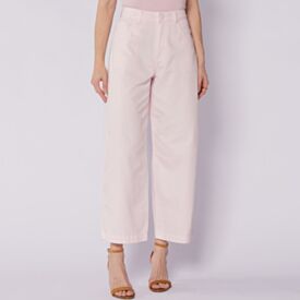 Calça Feminina Em Sarja Balloon Boby Blues Rosa Claro