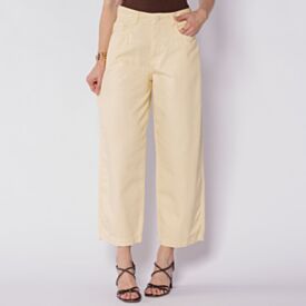Calça Feminina Em Sarja Balloon Boby Blues Amarelo