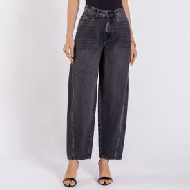 Calça Feminina Jeans Barrel Boby Blues Preto