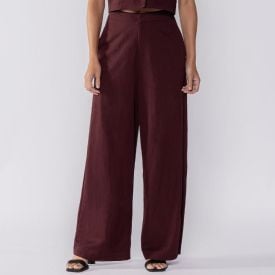 Cal&ccedil;a Feminina Pantalona De Poliamida Patricia Foster Bordo