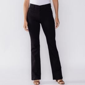 Cal&ccedil;a Feminina Sarja Boot Cut Sawary Preto
