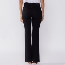 Cal&ccedil;a Feminina Sarja Boot Cut Sawary Preto