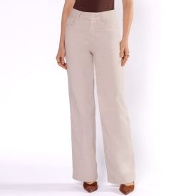 Calça Feminina Wide Leg Collor Em Sarja Sawary
