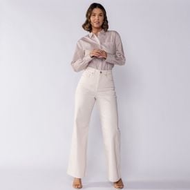 Calça Feminina Wide Leg Collor Sarja Boby Blues