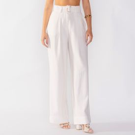 Calça Feminina Wide Leg Com Cinto Patricia Foster