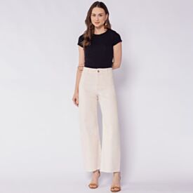 Calça Feminina Wide Leg Cropped Em Sarja Patricia Foster