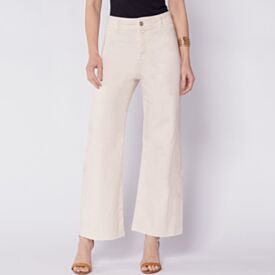 Calça Feminina Wide Leg Cropped Em Sarja Patricia Foster
