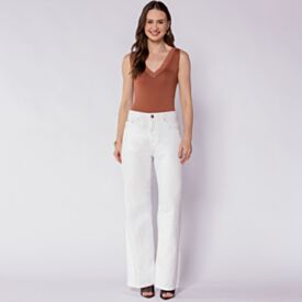 Calça Feminina Wide Leg Em Sarja Patricia Foster