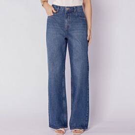 Calça Feminina Wide Leg Patricia Foster Azul Medio