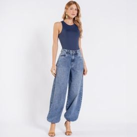 Calça Jeans Feminina Aladim Boby Blues Azul Medio