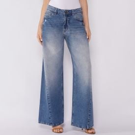 Calça Jeans Feminina Baggy Boby Blues Azul Medio
