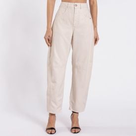 Cal&ccedil;a Jeans Feminina Barrel Em Sarja Boby Blues Natural