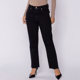 Calça Jeans Feminina Flare Cropped Boby Blues Preto