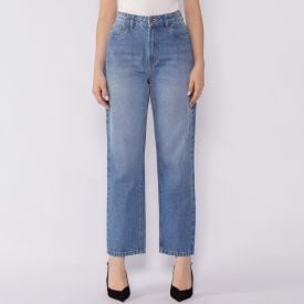 Calça Jeans Feminina Reta Patricia Foster Azul Claro