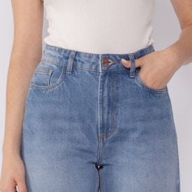 Calça Jeans Feminina Reta Patricia Foster Azul Claro