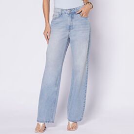 Calça Jeans Feminina Reta Patricia Foster Azul Claro