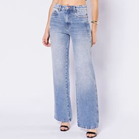 Calça Jeans Feminina Wide Leg Boby Blues  Azul Claro