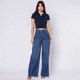 Calça Jeans Feminina Wide Leg Patricia Foster