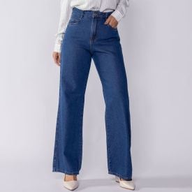 Cal&ccedil;a Jeans Feminina Wide Leg Patricia Foster