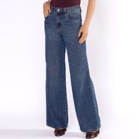 Calça Jeans Feminina Wide Leg Sawary