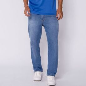 Calça Jeans Masculina Reta Thing Azul Medio