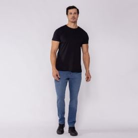 Cal&ccedil;a Jeans Masculina Slim Marc Alain Azul Medio