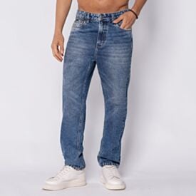 Cal&ccedil;a Jeans Masculina Tapered Premium Thing Azul Medio