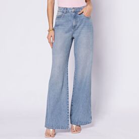 Calça Jeans Wide Leg  Com Bolso Carpinteiro Boby Blues