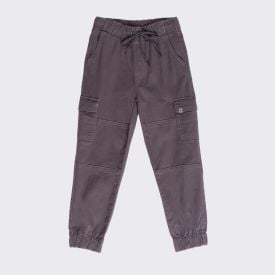 Cal&ccedil;a Jogger Cargo Infantil Menino 4 A 10 Anos Hot Dog Chumbo