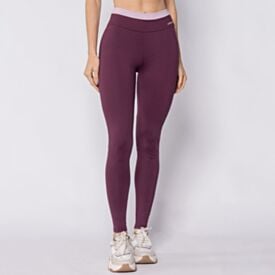 Calça Legging Feminina Com Cós Contrastante Scream Bordo/Malva