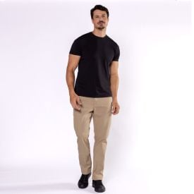 Calça Masculina Five Pocket Em Sarja Marc Alain Caqui