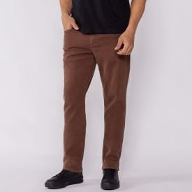 Cal&ccedil;a Masculina Slim Em Sarja Marc Alain Marrom