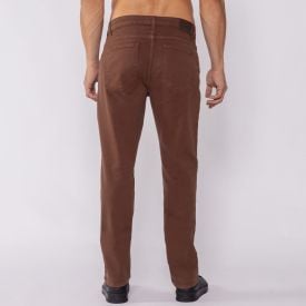Cal&ccedil;a Masculina Slim Em Sarja Marc Alain Marrom