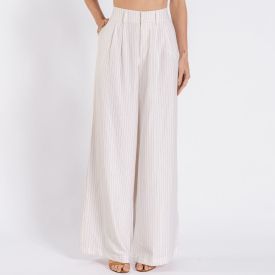 Calça Pantalona Feminina De Alfaiataria Patricia Foster Risca Off