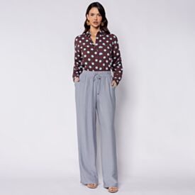 Calça Pantalona Estilo Pijama Patricia Foster