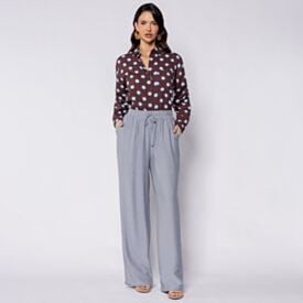 Calça Pantalona Estilo Pijama Patricia Foster