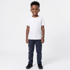 Cal&ccedil;a Reta Cargo Infantil Menino 4 A 10 Anos Hot Dog Marinho
