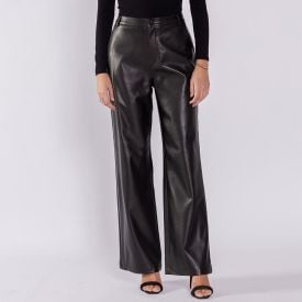 Cal&ccedil;a Wide Leg Feminina Em PU Boby Blues
