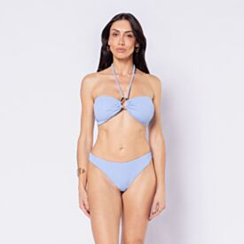 Calcinha Biquíni Fio Duplo Jacquard Camila Moretti Azul Claro