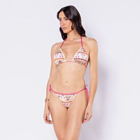 Calcinha Biquíni Tanga Cortininha Camila Moretti Estampado Floral