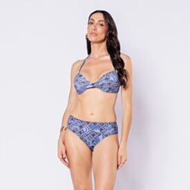 Calcinha Biquíni Tanga Drapeada Camila Moretti Estampado Fundo Do Mar