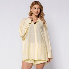 Camisa Feminina Oversized Patricia Foster Amarelo