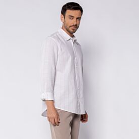Camisa Masculina Manga Longa Line Look Marc Alain Bco/Fendi