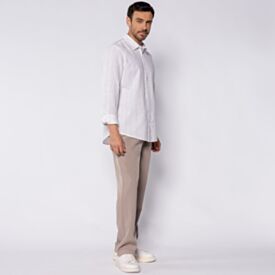 Camisa Masculina Manga Longa Line Look Marc Alain Bco/Fendi