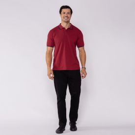Camisa Polo Masculina De Algodão Marc Alain Bordo