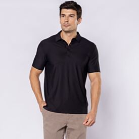 Camisa Polo Masculina Em Poliamida Marc Alain Preto