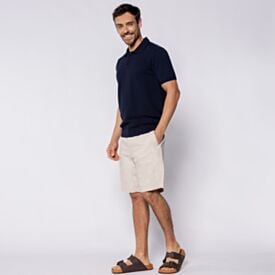 Camisa Polo Masculina Em Tricot Marc Alain Azul Marinho
