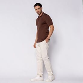 Camisa Polo Masculina Em Tricot Marc Alain Coffee