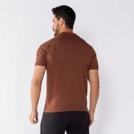 Camisa Polo Masculina Em Tricot Thing Marrom