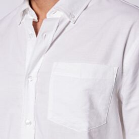 Camisa Social Masculina Com Bolso Marc Alain Branco